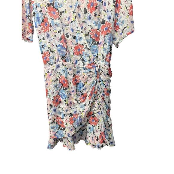 Veronica Beard Dakota Ruched Silk Floral Mini Dress White Multi Sz 6 WornOnTV - Picture 5 of 12
